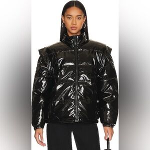 WeWoreWhat Shiny Black Puffer Jacket